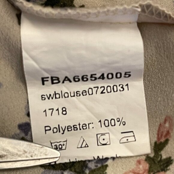 Unbranded Blouse Women's XSmall Tan Floral Pullover Short Sleeves - Picture 12 of 12